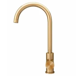 Alberta Modern Brushed Gold Single Lever Kitchen Mixer Tap -Espaces Bain Shop alktbg d2