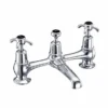 Burlington Anglesey Black Bridge Basin Mixer With Plug & Chain Waste -Espaces Bain Shop an10bla l