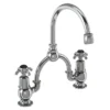 Burlington Anglesey Black 2TH Bridge Curved Spout Basin Mixer (230mm Centers) -Espaces Bain Shop an28bla l