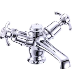 Burlington Anglesey Basin Mixer Tap With Ceramic Indice & Click Clack Waste -Espaces Bain Shop an6mixerclickverylargealt