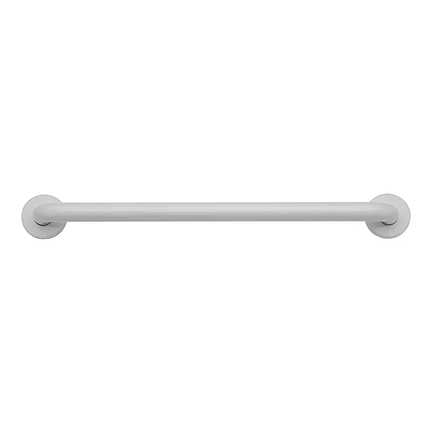 Croydex 600mm Stainless Steel White Straight Grab Bar 4 Croydex 600mm Stainless Steel White Straight Grab Bar - Image 2