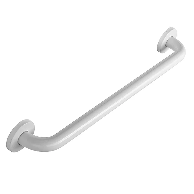 Croydex 600mm Stainless Steel White Straight Grab Bar 6 Croydex 600mm Stainless Steel White Straight Grab Bar - Image 4