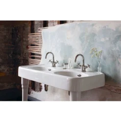 Arcade Highneck Monobloc Basin Mixer Tap - Nickel - Various Tap Head Options -Espaces Bain Shop arc1200ntharc2 d2n