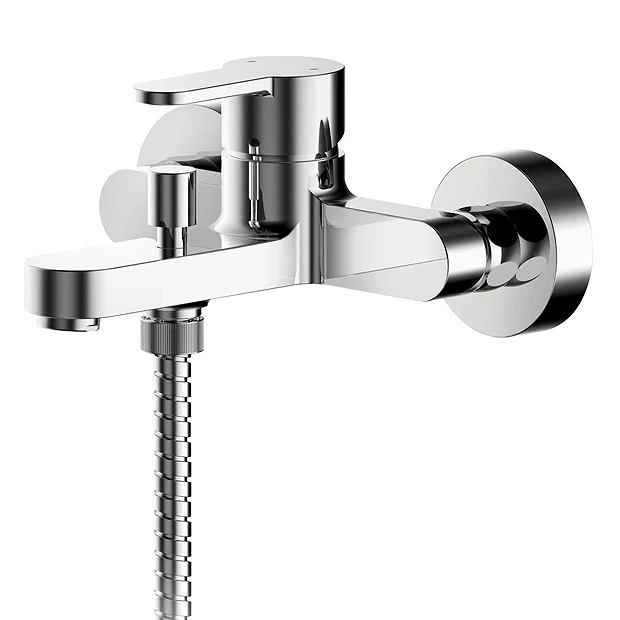 Nuie Arvan Wall Mounted Bath Shower Mixer + Shower Kit 3 Nuie Arvan Wall Mounted Bath Shower Mixer + Shower Kit