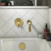 Arezzo Brushed Brass Wall Mounted Bath Spout 2 Arezzo Brushed Brass Wall Mounted Bath Spout -Espaces Bain Shop az140bbd1