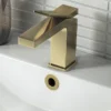 Arezzo Leva Mono Basin Mixer Tap Brushed Brass -Espaces Bain Shop az42bb detail03