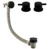 Arezzo Matt Black Deck Bath Side Valves With Freeflow Bath Filler -Espaces Bain Shop azblksvpack detail1