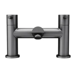 Arezzo Round Gunmetal Grey Bath Filler Tap -Espaces Bain Shop azgmbf d1