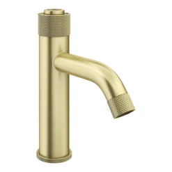 Arezzo Brushed Brass Industrial Style 1-Touch Basin Tap -Espaces Bain Shop azis1tbb n d3
