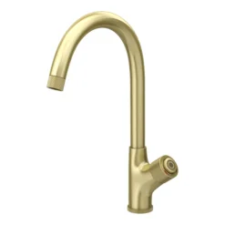 Arezzo Brushed Brass Industrial Style 1-Touch Kitchen Mixer Tap -Espaces Bain Shop azis2ktbb n d3