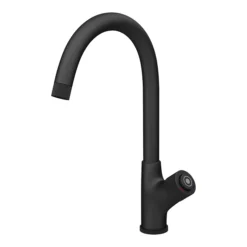 Arezzo Matt Black Industrial Style 1-Touch Kitchen Mixer Tap -Espaces Bain Shop azis2ktblknwd3