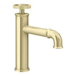 Arezzo Brushed Brass Industrial Style Mono Basin Mixer -Espaces Bain Shop azisbb01d4