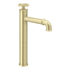 Arezzo Brushed Brass Industrial Style High Rise Basin Mixer 12 Arezzo Brushed Brass Industrial Style High Rise Basin Mixer -Espaces Bain Shop azisbb01td3