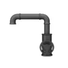 Arezzo Matt Black Industrial Style Side Tap Head Basin Mixer -Espaces Bain Shop azisbk01a d6