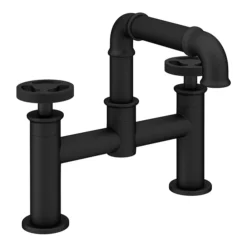 Arezzo Matt Black Industrial Style Bath Filler -Espaces Bain Shop azisbk03 d2