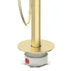 Arezzo Round Thermostatic Floor Mounted Freestanding Bath Shower Mixer Brushed Brass -Espaces Bain Shop azrdtfstbb1 d2
