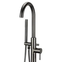 Arezzo Gunmetal Grey Freestanding Bath Tap With Shower Mixer -Espaces Bain Shop azrgmfst nw d1