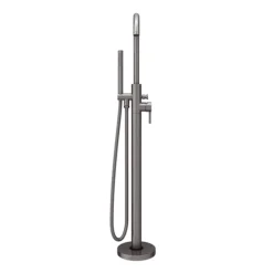 Arezzo Gunmetal Grey Freestanding Bath Tap With Shower Mixer