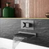 Arezzo Matt Black Slimline Waterfall Wall Mounted Bath Spout 1 Arezzo Matt Black Slimline Waterfall Wall Mounted Bath Spout -Espaces Bain Shop azsptwfd2
