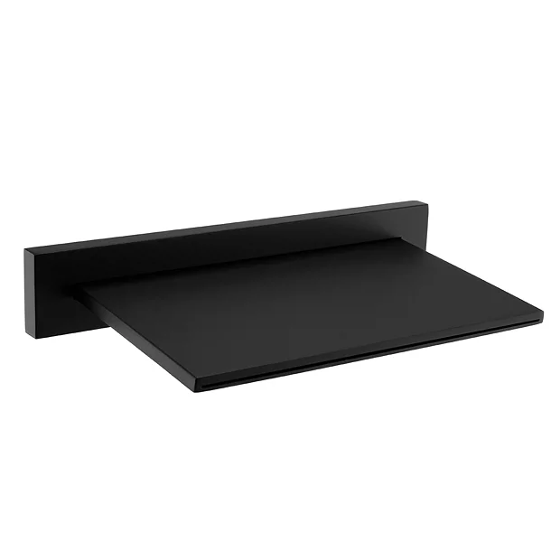 Arezzo Matt Black Slimline Waterfall Wall Mounted Bath Spout 4 Arezzo Matt Black Slimline Waterfall Wall Mounted Bath Spout - Image 2