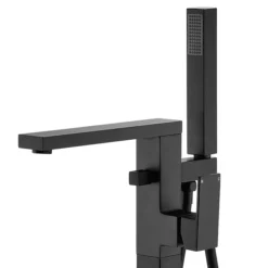 Arezzo Square Matt Black Floor Mounted Free-standing Bath Shower Mixer