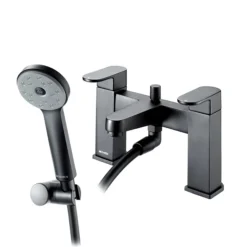 Deva Amio Matt Black Curved Bath Shower Mixer Tap