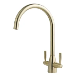 JTP Blink Brushed Brass Dual Lever Kitchen Sink Mixer
