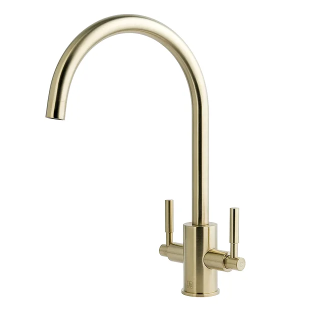 JTP Newbury Brushed Brass Dual Lever Kitchen Sink Mixer 5 JTP Newbury Brushed Brass Dual Lever Kitchen Sink Mixer - Image 3