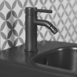 Ideal Standard Ceraline Silk Black Bidet Mixer With Pop-up Waste