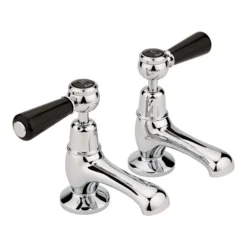 Hudson Reed Topaz Black Lever Basin Taps