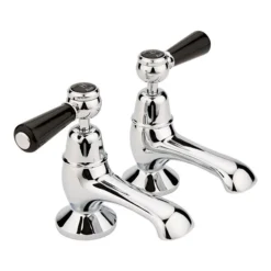 Hudson Reed Topaz Black Lever Bath Taps