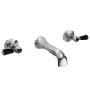 Hudson Reed Topaz Black Lever 3 Tap Hole Wall Mounted Basin Mixer -Espaces Bain Shop bc417hl nl