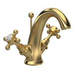 Hudson Reed Brass Topaz Crosshead Mono Basin Mixer W. Pop-Up Waste -Espaces Bain Shop bc805hxl