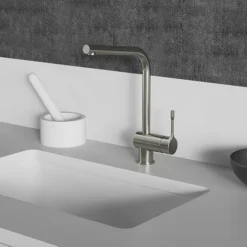 Ideal Standard Ceralook Silver Storm Single Lever L-Shape Spout Kitchen Mixer -Espaces Bain Shop bd572gn d3