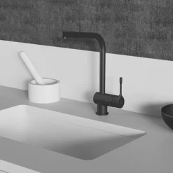 Ideal Standard Ceralook Silk Black Single Lever L-Shape Spout Kitchen Mixer -Espaces Bain Shop bd572xg d3