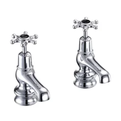 Burlington Birkenhead Regent Black Basin Taps 3"