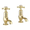 Crosswater Belgravia Unlacquered Brass Crosshead Cloakroom Basin Taps -Espaces Bain Shop bl150dnq l