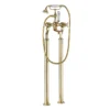 Crosswater Belgravia Unlacquered Brass Crosshead Floor Mounted Freestanding Bath Shower Mixer