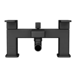 Toreno Modern Black Chrome Bath Shower Mixer Tap Incl. Overhead Rainfall Shower Head -Espaces Bain Shop bpt7131sh d2