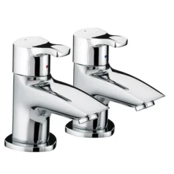 Bristan Capri Contemporary Bath Pillar Taps - Chrome