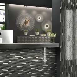 Brooklyn Glass & Stone Mosaic Tile Sheet - 292 X 303mm -Espaces Bain Shop brkmos l