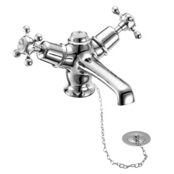 Burlington Claremont Basin Mixer Tap With Plug & Chain Waste -Espaces Bain Shop burlingtonclaremontbasinmixerwithplugandchaincl5d1