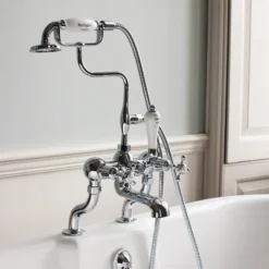 Burlington Claremont - Chrome Deck Mounted Bath/Shower Mixer -Espaces Bain Shop burlingtonclaremontchromedeckmountedbathshowermixercl15d1