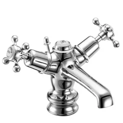 Burlington Claremont Regent - Chrome Basin Mixer Tap With Pop Up Waste -Espaces Bain Shop burlingtonclaremontregentchromebasinmixerwithpopupwasteclr4nd1