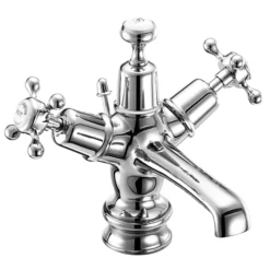 Burlington Claremont Regent - Chrome Basin Mixer Tap With Pop Up Waste -Espaces Bain Shop burlingtonclaremontregentchromebasinmixerwithpopupwasteclr4nl