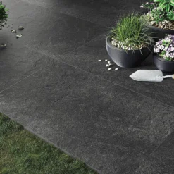 Carmona Black Outdoor Stone Effect Floor Tile - 600 X 900mm -Espaces Bain Shop car6090blk d1