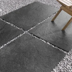 Carmona Black Outdoor Stone Effect Floor Tile - 600 X 900mm -Espaces Bain Shop car6090blk d2