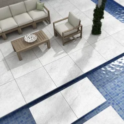 Carmona Grey Outdoor Stone Effect Floor Tile - 600 X 900mm -Espaces Bain Shop car6090gre d2