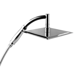 Cast Bath Shower Mixer With 200mm Square Shower Head, Extension Arm + Hose Kit -Espaces Bain Shop cas002kit d2