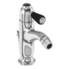 Burlington Chelsea Black Curved Bidet Mixer With Pop-up Waste -Espaces Bain Shop ch23bla l